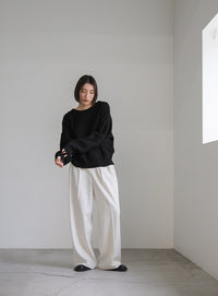 バックオープンパッチワーク編みニット【SALE】