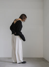バックオープンパッチワーク編みニット【SALE】