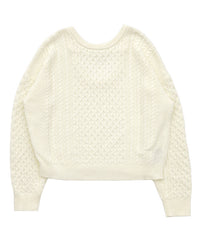バックオープンパッチワーク編みニット【SALE】