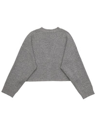 メランジリブニットショートカーディガン