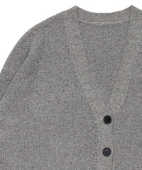 メランジリブニットショートカーディガン