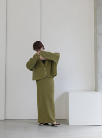 メランジリブニットロングスカート