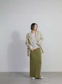 メランジリブニットロングスカート