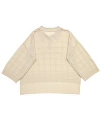 チェックパターンシアーポロニット