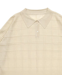 チェックパターンシアーポロニット