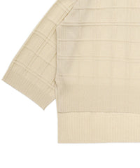 チェックパターンシアーポロニット