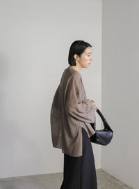 チェックパターンシアーポロニット