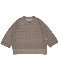 チェックパターンシアーポロニット