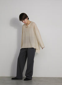 チェックパターンシアーポロニット