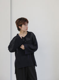 チェックパターンシアーポロニット