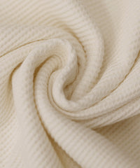 キーネックワッフルトップス