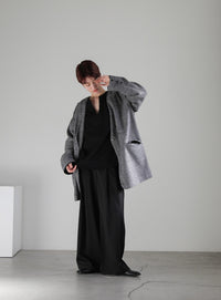 キーネックワッフルトップス