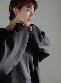 キーネックワッフルトップス