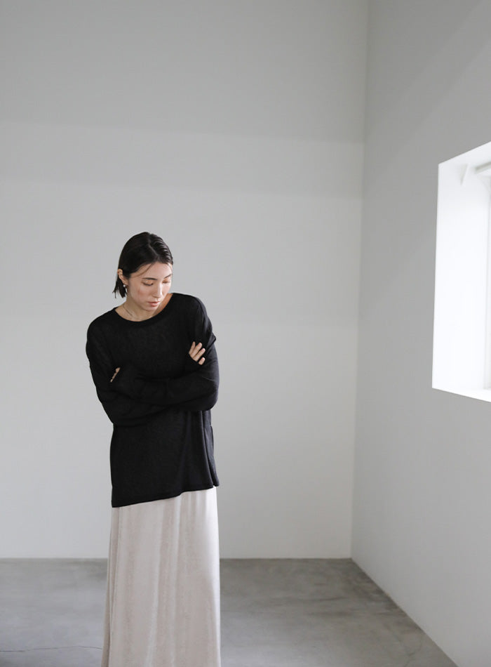 スラブシアークルーネックトップス – SELECT MOCA