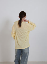 スラブシアークルーネックトップス