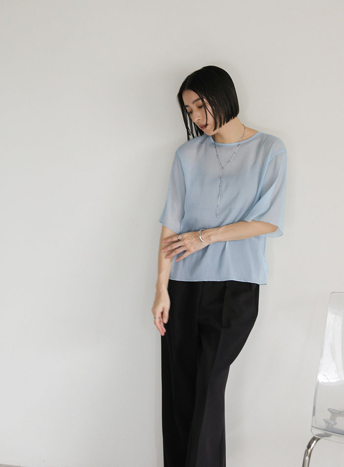 ラメシアーハーフスリーブブラウス【SALE】 – SELECT MOCA