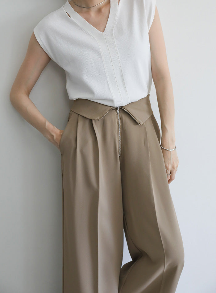 フロントファスナーハイウエストワイドパンツ【SALE】 – SELECT MOCA フロントファスナーハイウエストワイドパンツ【SALE】 – SELECT MOCA
