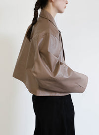 フェイクレザーショートジャケット