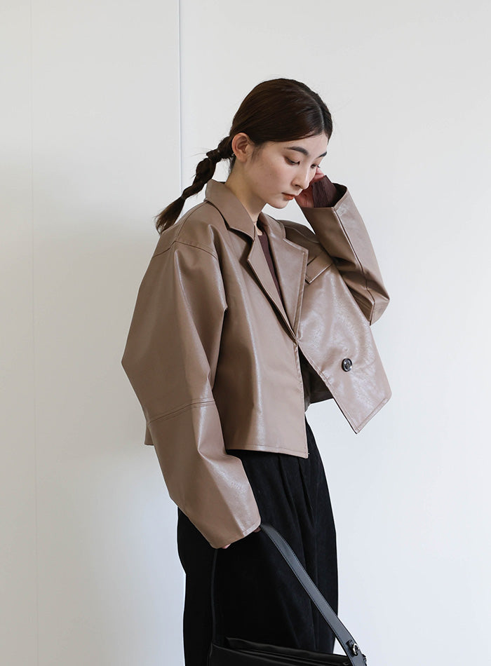 フェイクレザーショートジャケット – SELECT MOCA