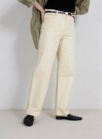 スラブストレートデニムパンツ