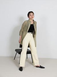 スラブストレートデニムパンツ