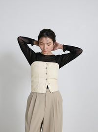 デニムチューブビスチェ