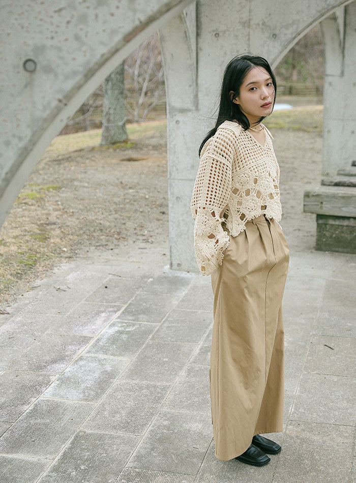 Vネッククロシェショートニット – SELECT MOCA