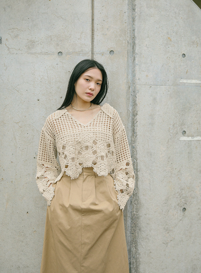 Vネッククロシェショートニット【SALE】 – SELECT MOCA