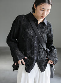 カットレースジャガードシャツ