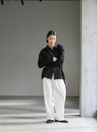 カットレースジャガードシャツ