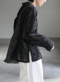 カットレースジャガードシャツ