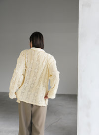 カットレースジャガードシャツ