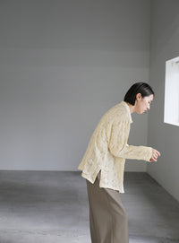 カットレースジャガードシャツ