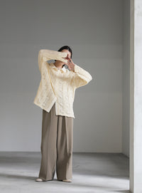 カットレースジャガードシャツ