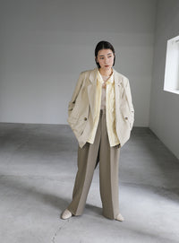 カットレースジャガードシャツ