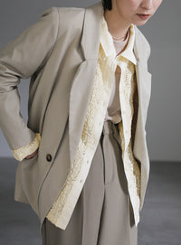 カットレースジャガードシャツ