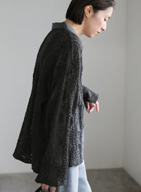 カットレースジャガードシャツ