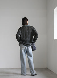 カットレースジャガードシャツ