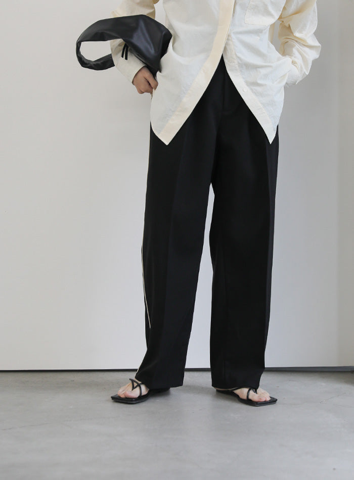 極美品】BOTTEGA VENETA サイドライン ウールトラックパンツ