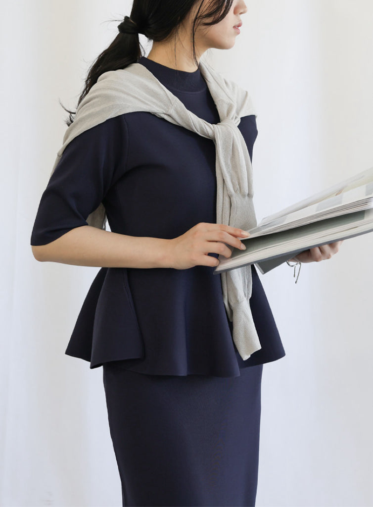 セレモニー】ペプラムニットハーフスリーブトップス【SALE】 – SELECT MOCA 