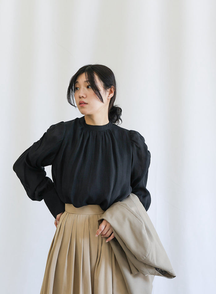 未使用品☆2way シアー ボウタイブラウス ブラック フリー 2WAYシアーボウタイブラウス（シャツ・ブラウス） | grove