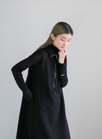 コットンニットベストワンピース