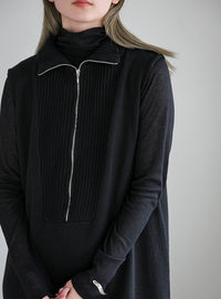 コットンニットベストワンピース