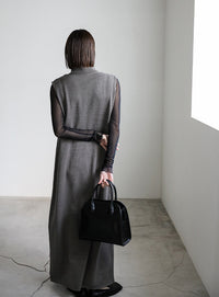 コットンニットベストワンピース