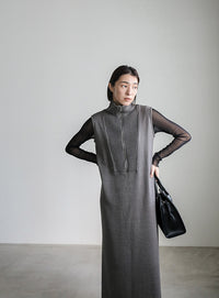 コットンニットベストワンピース