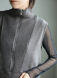 コットンニットベストワンピース