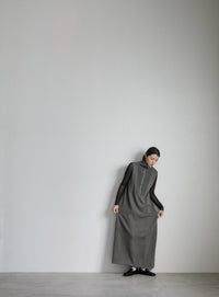 コットンニットベストワンピース