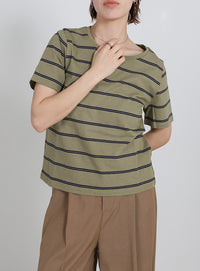 ボーダーシンプルTシャツ