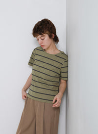 ボーダーシンプルTシャツ
