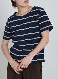 ボーダーシンプルTシャツ